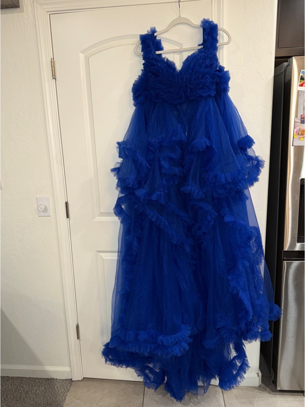 Royal Blue Ruffle Tulle for Maternity photoshoot